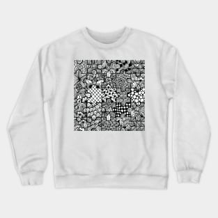 Monochrome Zentangle/Mandala Jigsaw Crewneck Sweatshirt